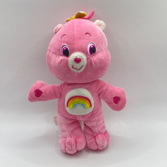 2007 Nanco Care Bears Cheer Bear Plush Stuffed Animal Toy Pink Heart Rainbow 8" - Picture 15 of 15